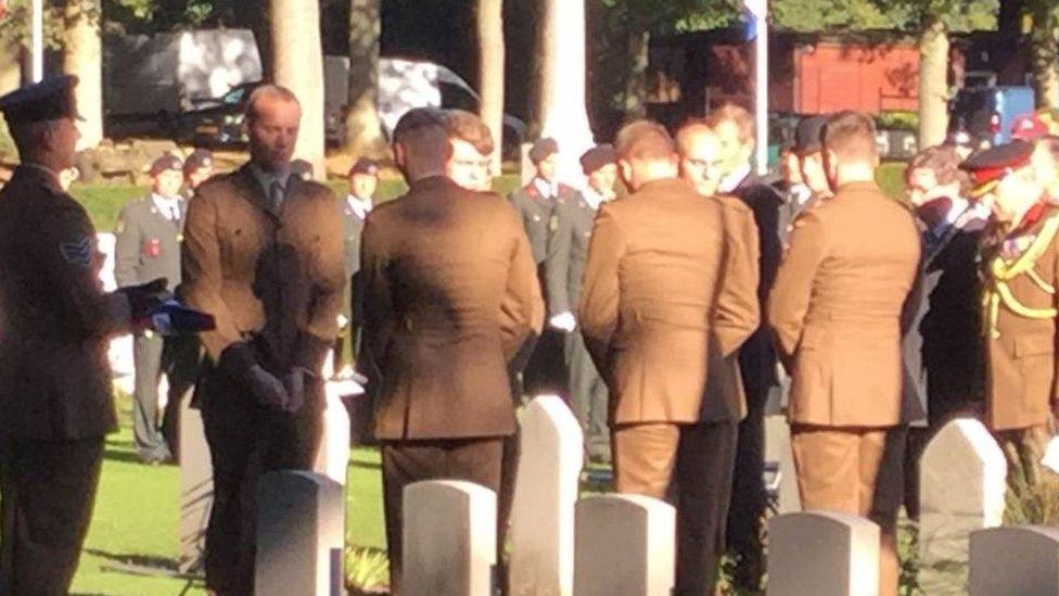 Pallbearers from 5th Battalion The Rifles carried the coffins