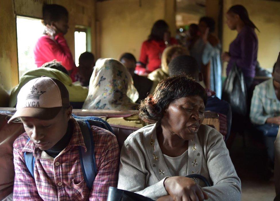 Praying in train