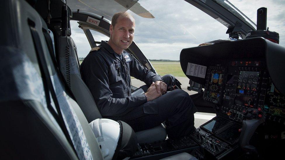 Prince William piloting an air ambulance