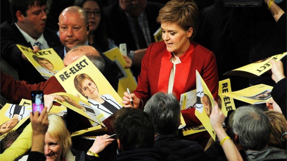 Nicola Sturgeon at manifesto launch