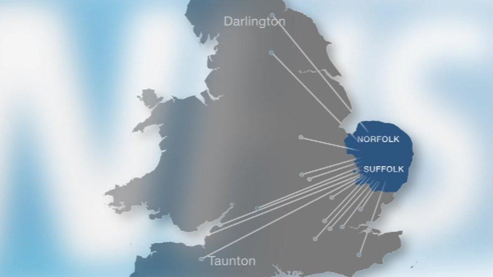 Map of patient placements