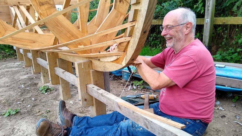 Nigel Jones working on a boat