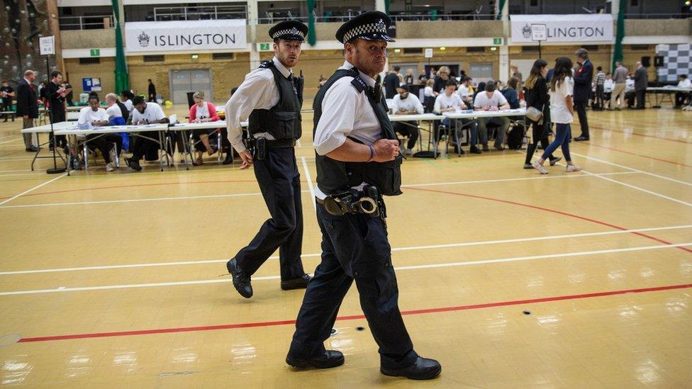 Police at Islington count