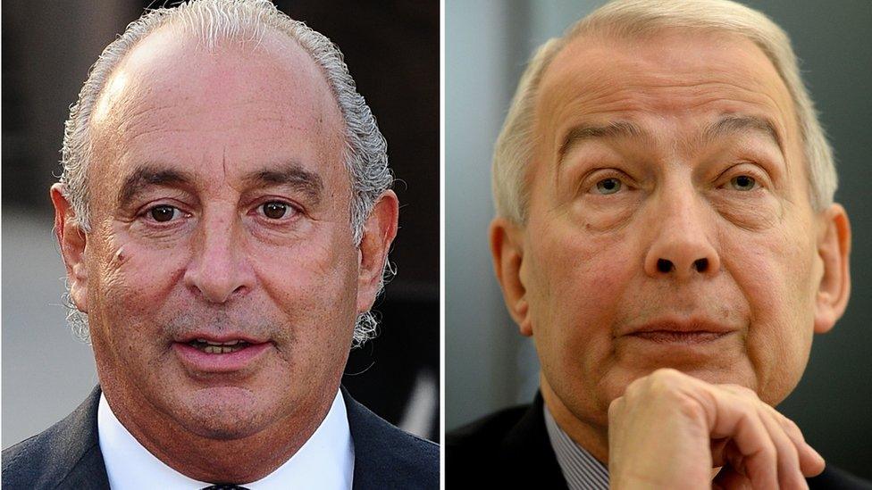 Sir Philip Green (left) and Frank Field MP