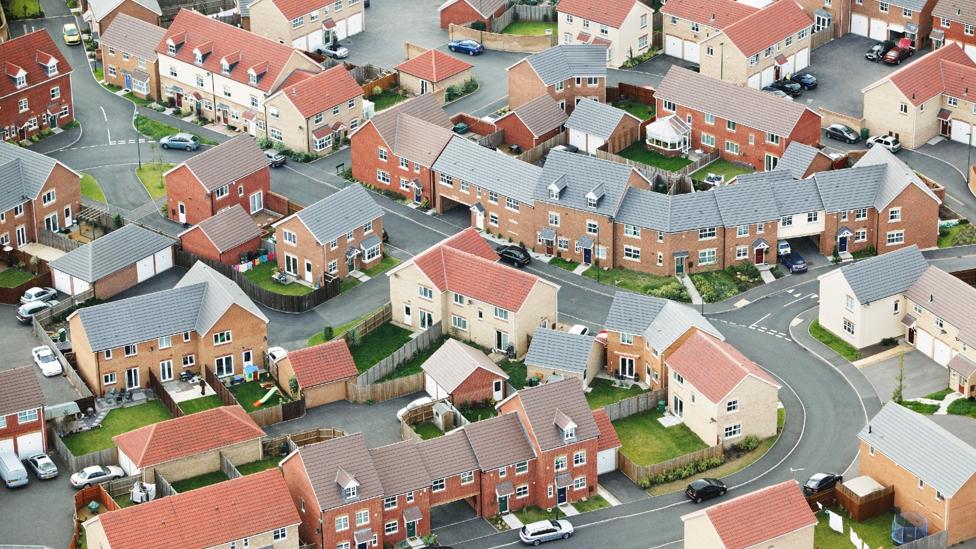 Aerial view of housing estate