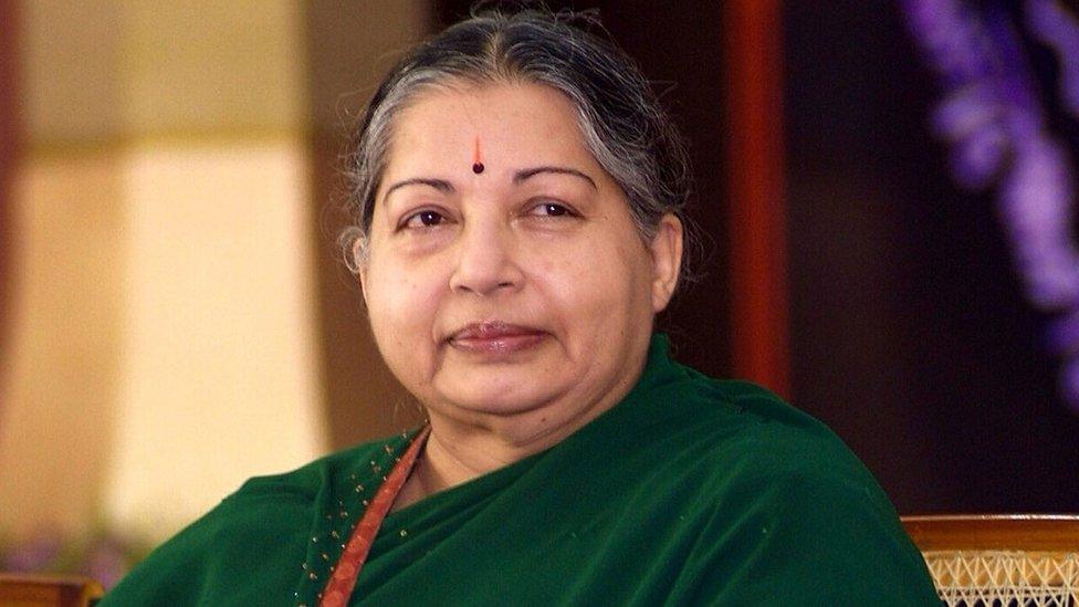 An undated photograph showing Tamil Nadu Chief Minister Jayalalitha Jayaraman during a public event in Chennai, Tamil Nadu