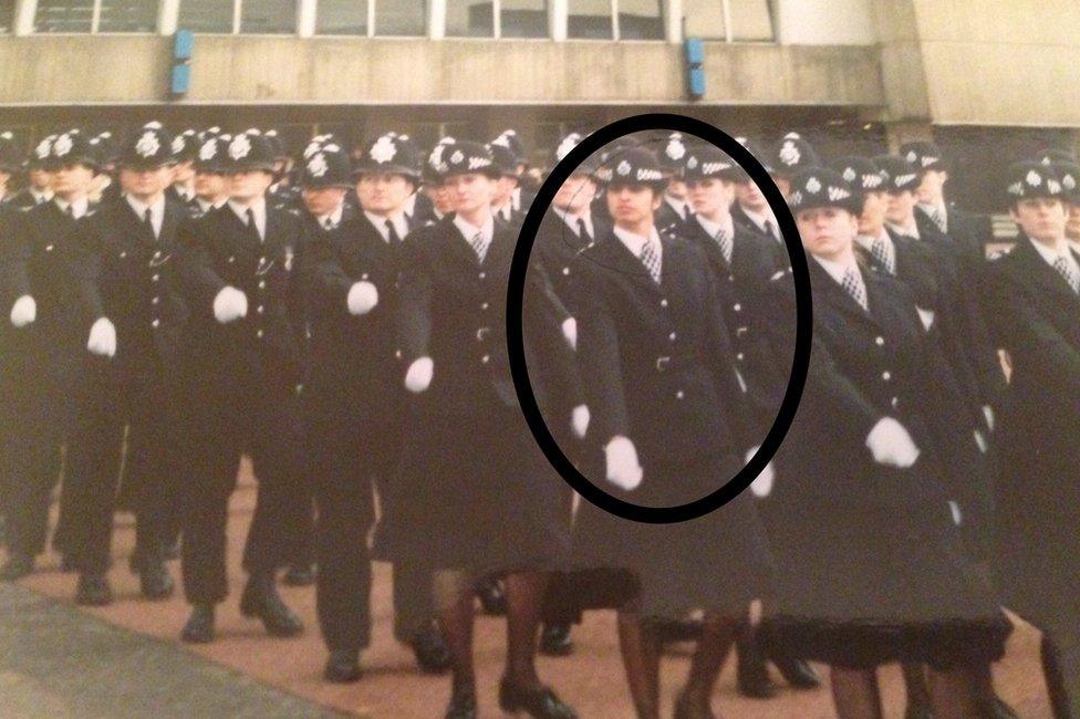 Shabnam Chaudhri on parade as a young officer