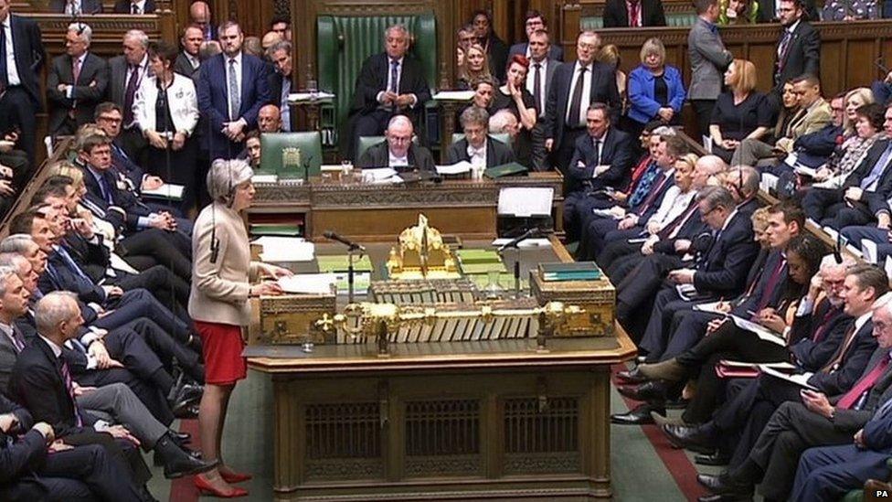 Theresa May addressing MPs