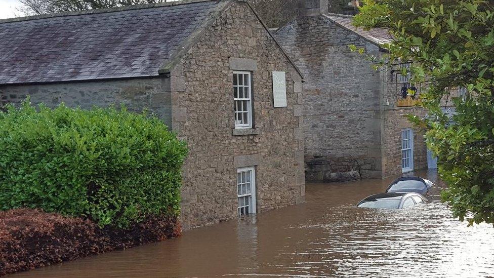 Car submerged in Corbridge