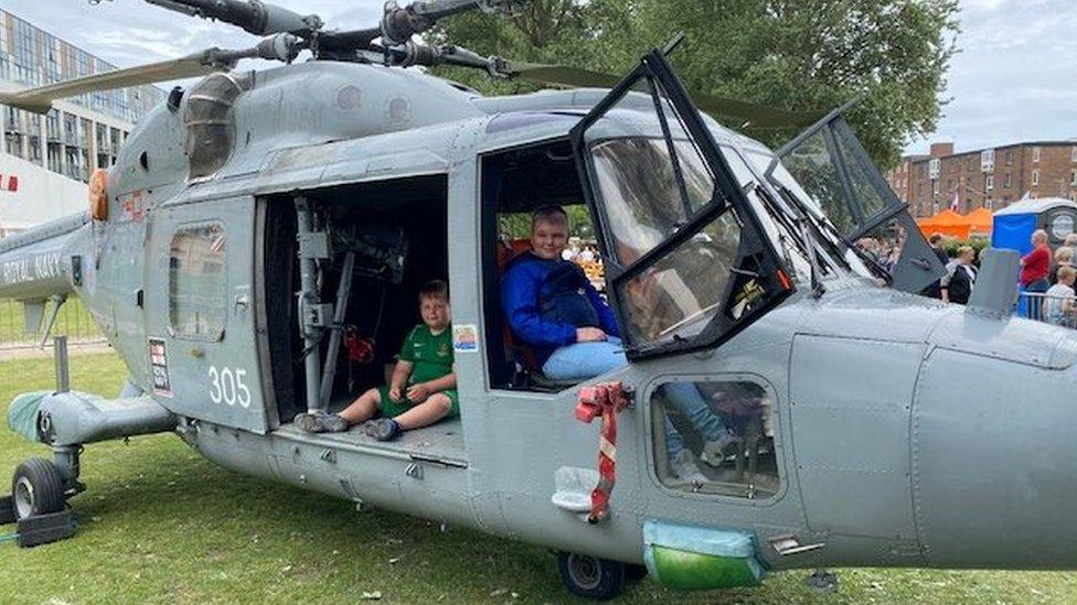 The Lynx helicopter drew in the crowds at Saturday's event