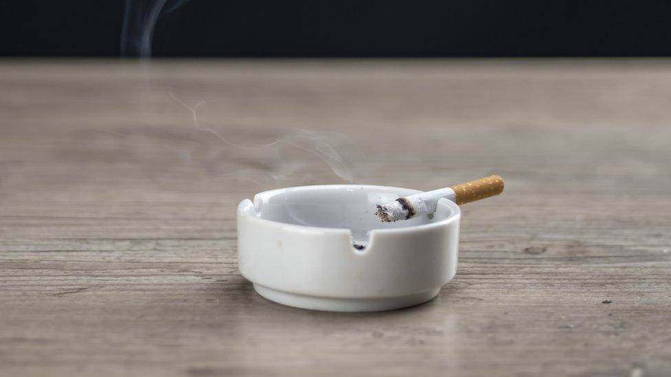 Cigarette in an ashtray