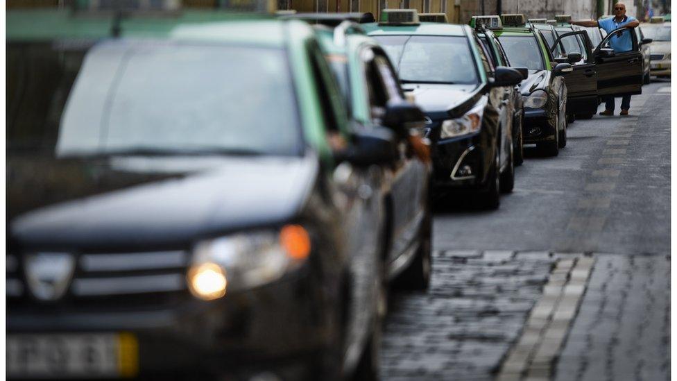 Row of taxis