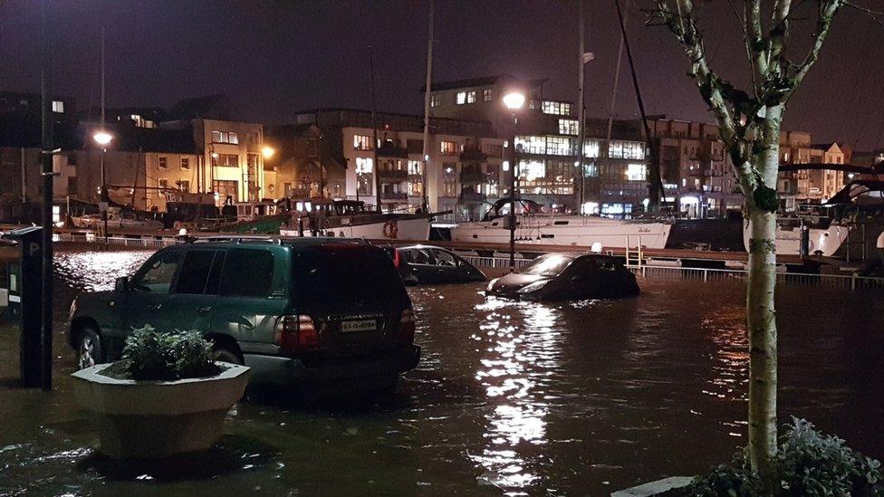 This car park was also flooded in Galway, Ireland.