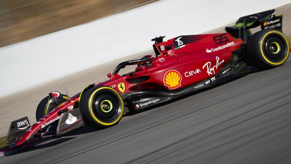 Spanish Formula One driver Carlos Sainz of Ferrari in action during the pre-season running sessions held at the Circuit de Barcelona-Catalunya racetrack