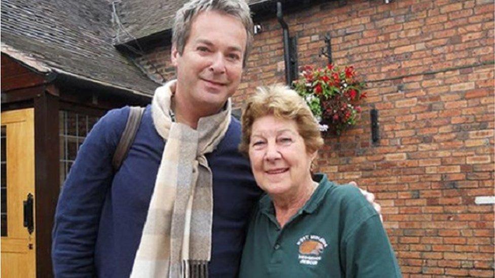 Joan Lockley with Julian Clary