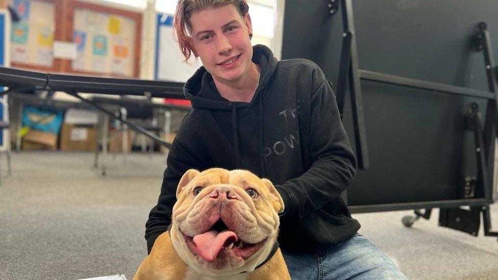 Ashley and his two year-old English Bulldog, Bruno