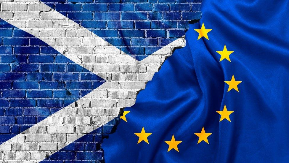 Saltire and European flag