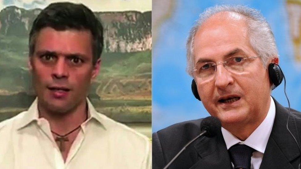 Composite picture of Leopoldo López and Antonio Ledezma