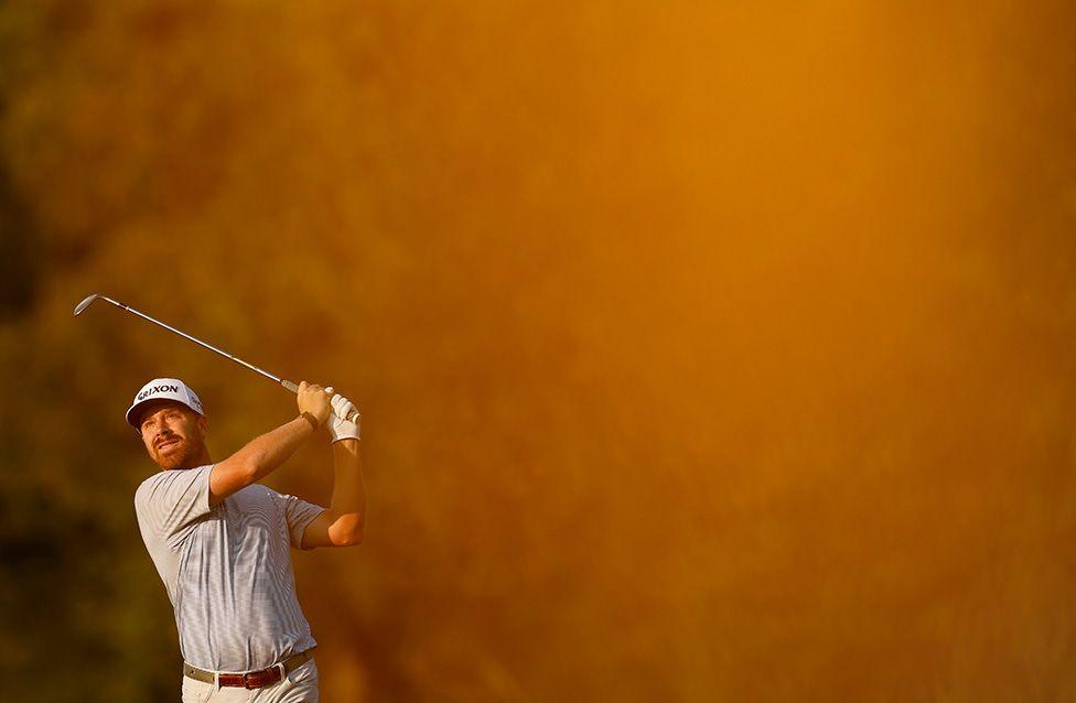 David Kocher plays his shot from the rough during the first round of the Simmons Bank Open in Franklin, Tennessee. Photo by Johnnie Izquierdo