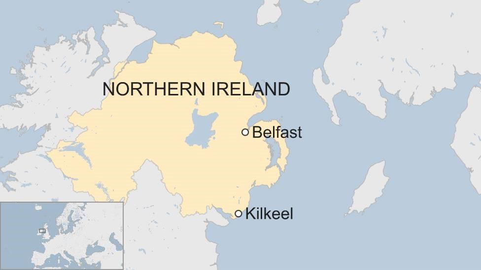 Map showing Kilkeel in Northern Ireland