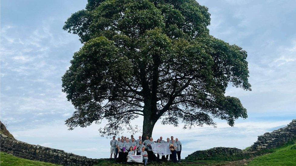 Ramblers at the Sycamore Gap