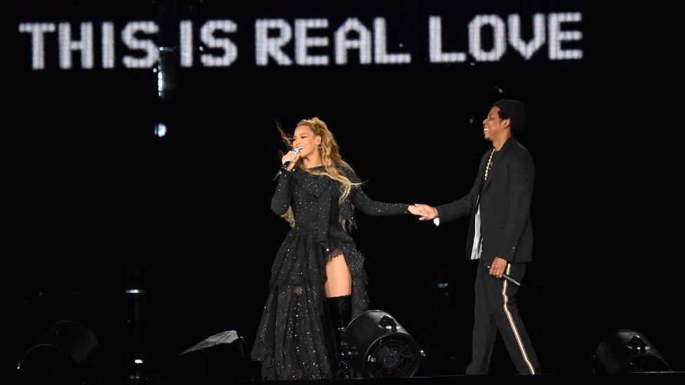 Beyonce and Jay-Z on stage