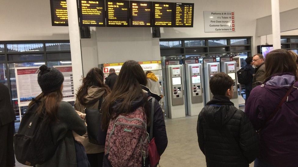 People waiting at Ipswich Station