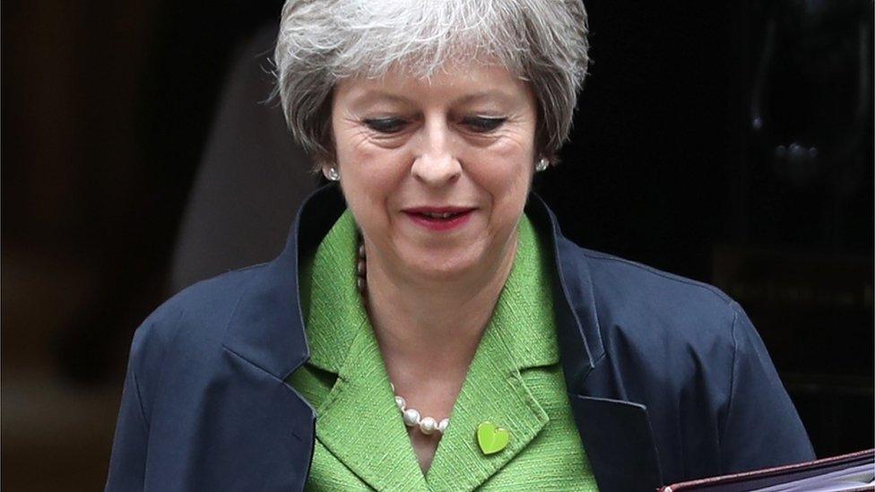 Theresa May outside Downing Street ahead of Tuesday's vote