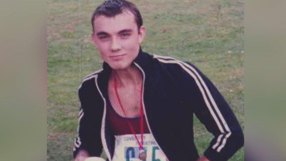 Image of Steve Edwards at the age of 18 after his first marathon