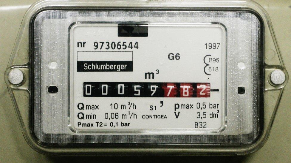 gas meter in cubic metres