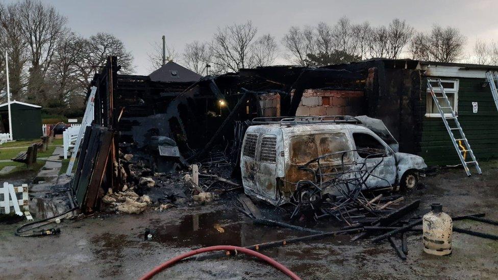 Paultons Cricket Club fire damage