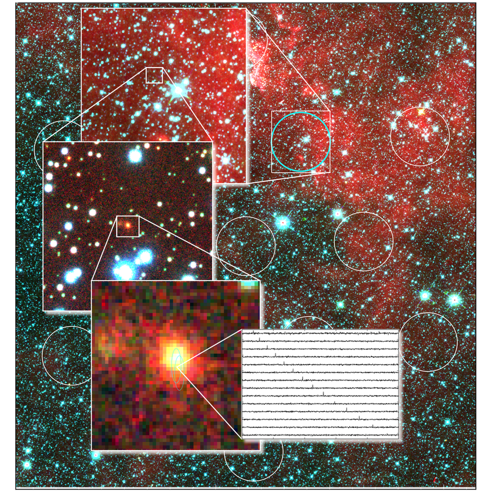 graphic showing source galaxy and radio signal