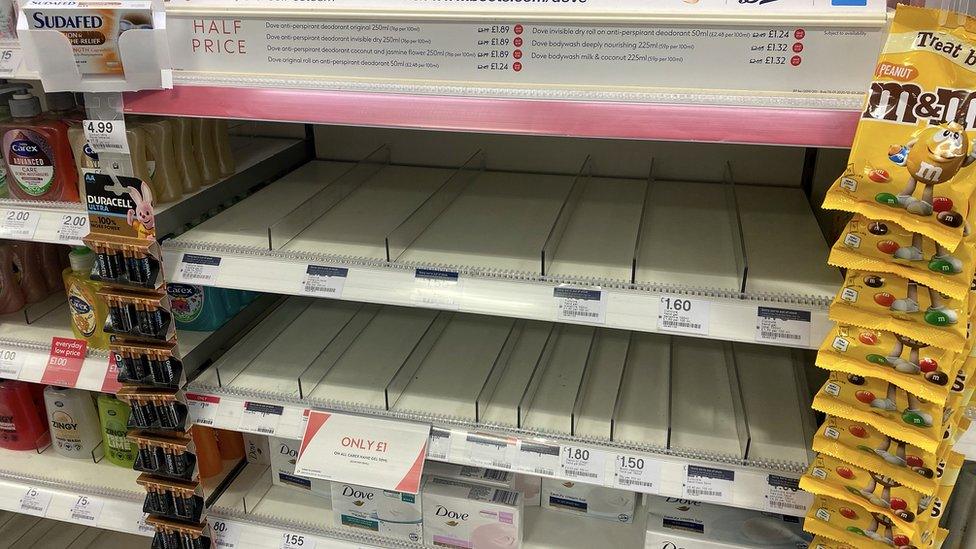 Empty shelves