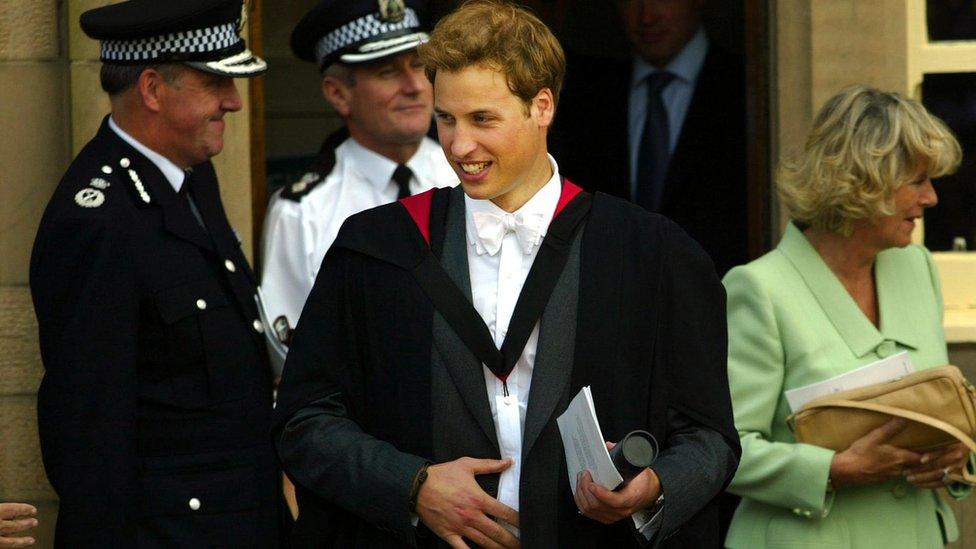 Prince William departs St Andrews police station after his graduation ceremony