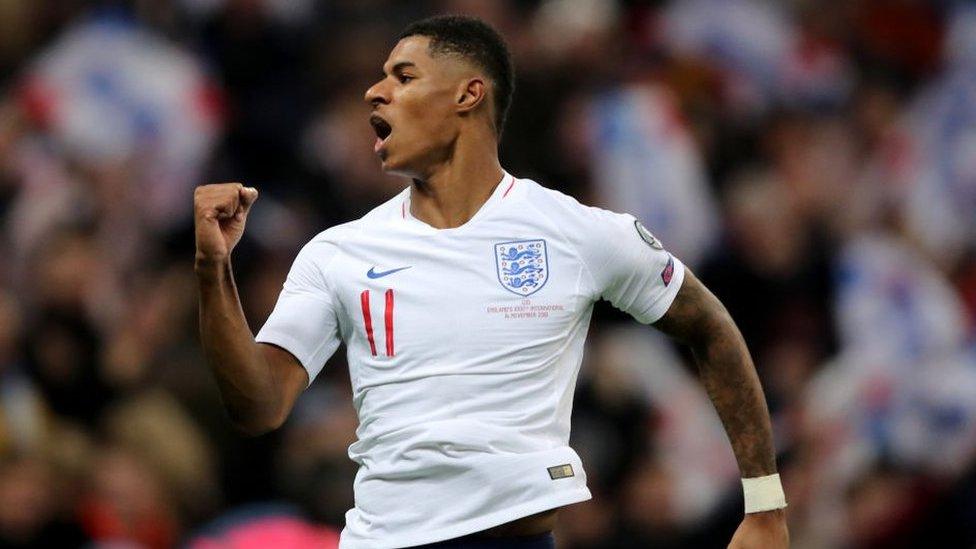 rashford in an england shirt