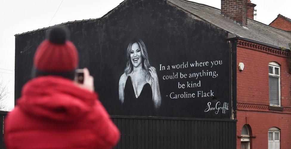 A mural dedicated to Caroline Flack