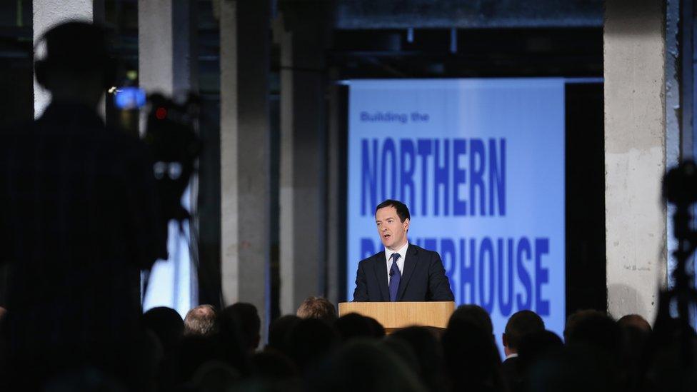 Chancellor George Osborne announcing the Northern Powerhouse scheme earlier in 2014