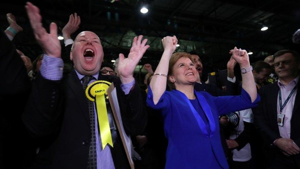 Nicola Sturgeon with supporters