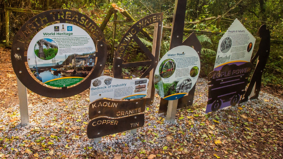 Signs at Luxulyan Valley