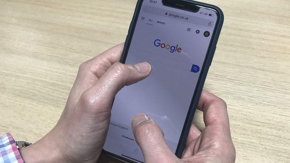 A man using Google