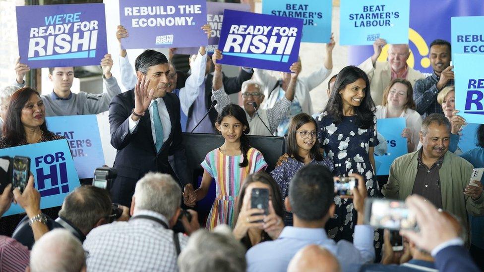 Rishi Sunak with his family