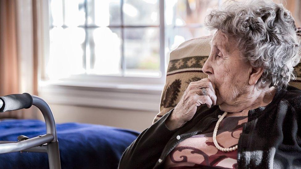 stock image of older women looking away from camera