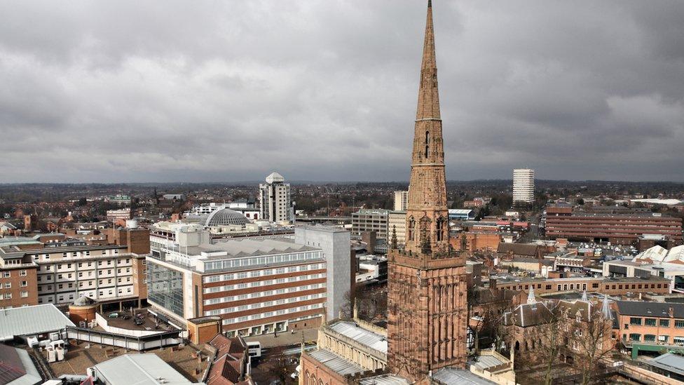 Aerial view of Coventry