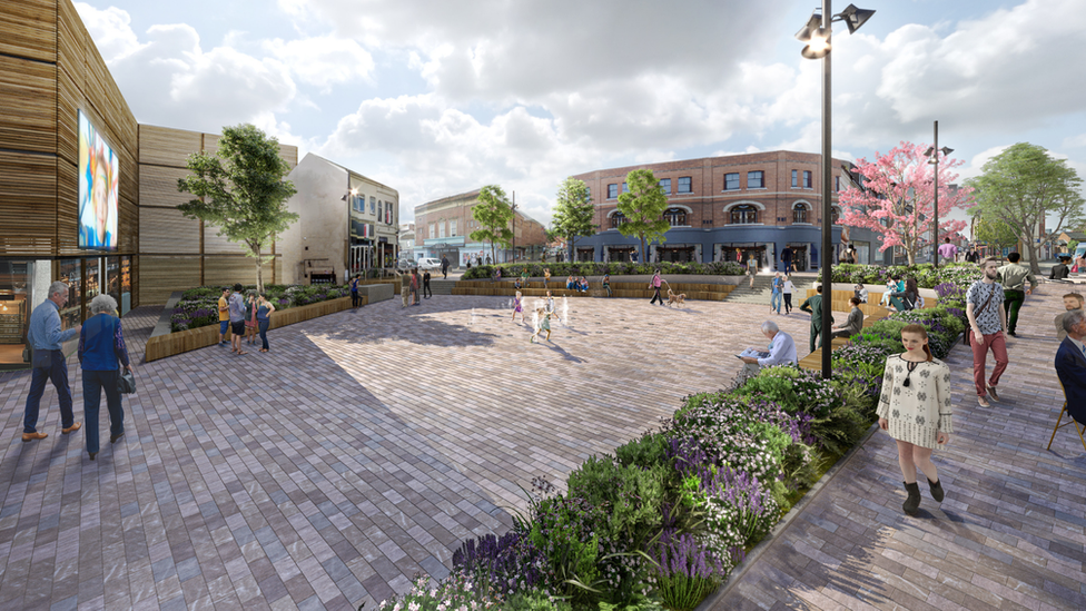 Bandstand area of Yeovil town centre