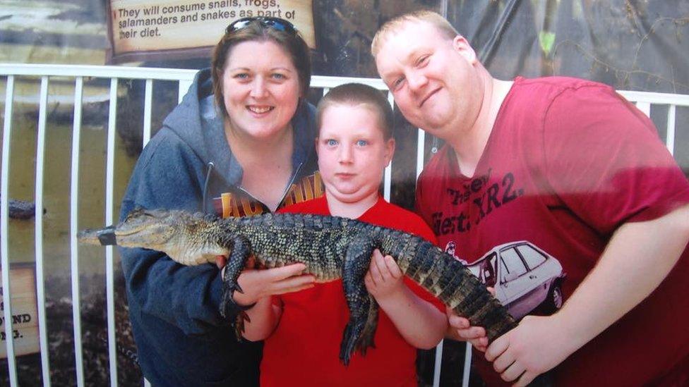 Jason Batty, his wife Melissa and their son Daniel on holiday in Florida