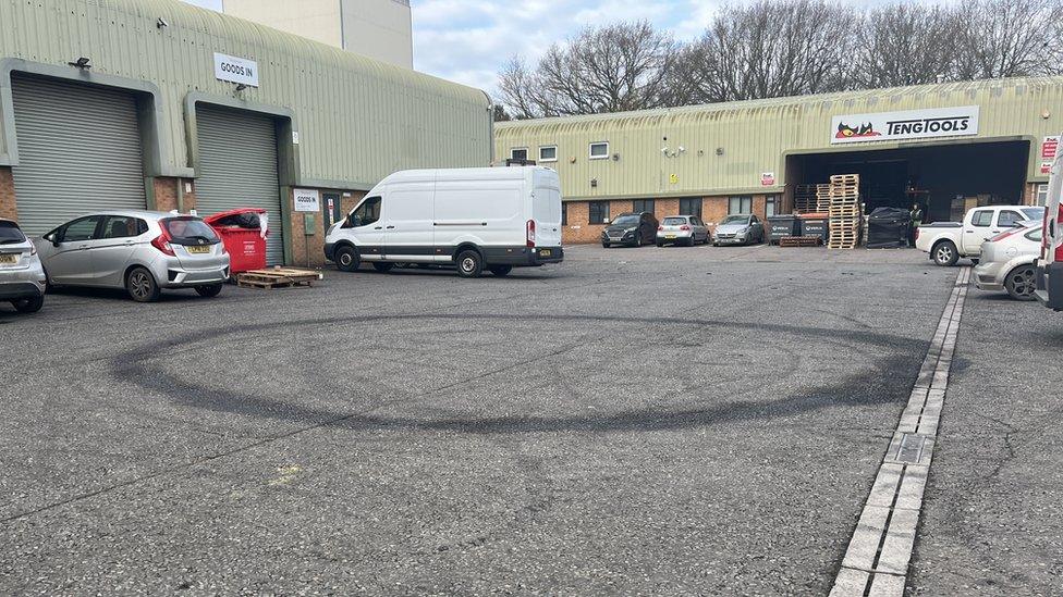 Damage at Flitwick Industrial Estate