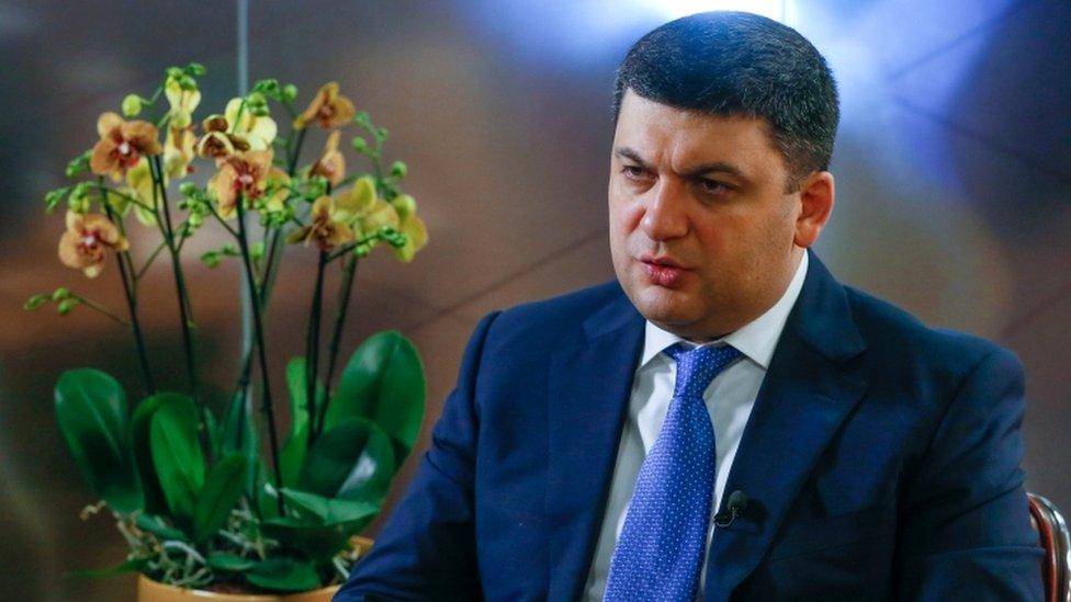 Ukrainian Prime Minister Volodymyr Groysman speaks during an interview with Reuters in Brussels, Belgium on 10 February, 2017.