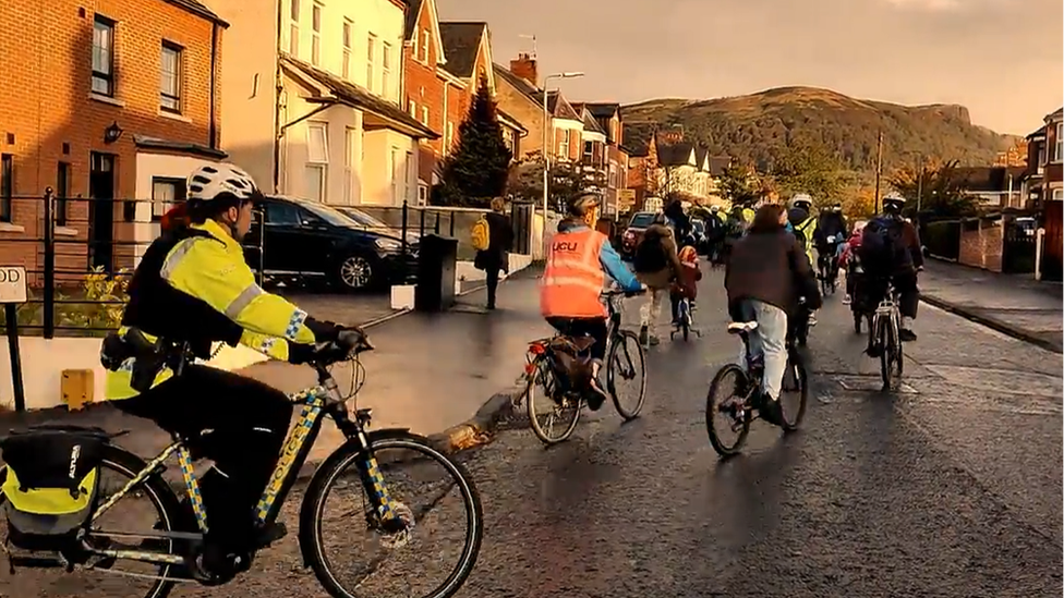 The bike bus on the move