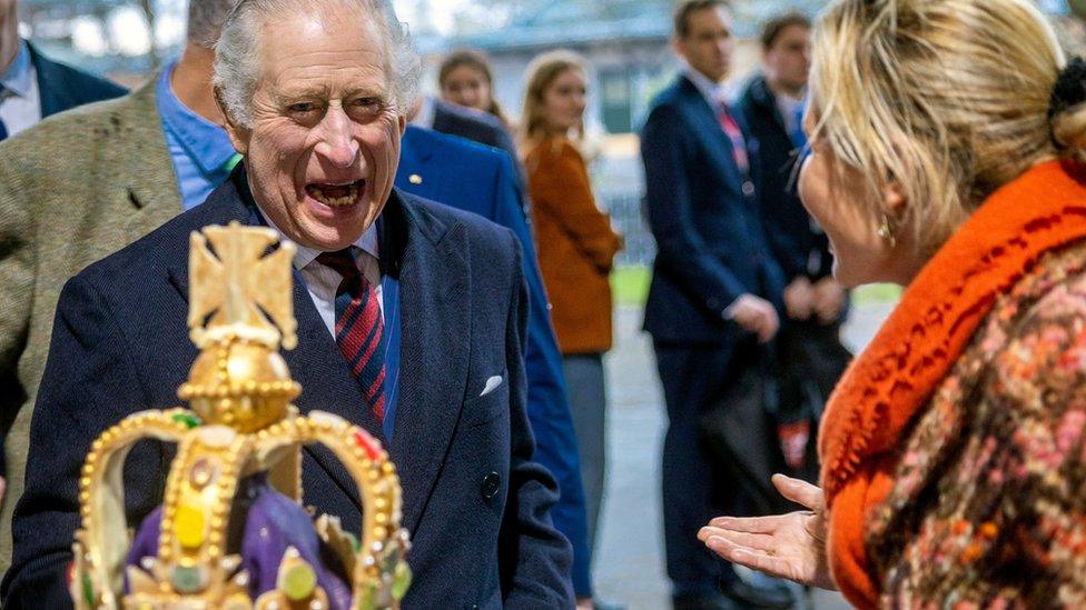 King Charles and crown made out of cake