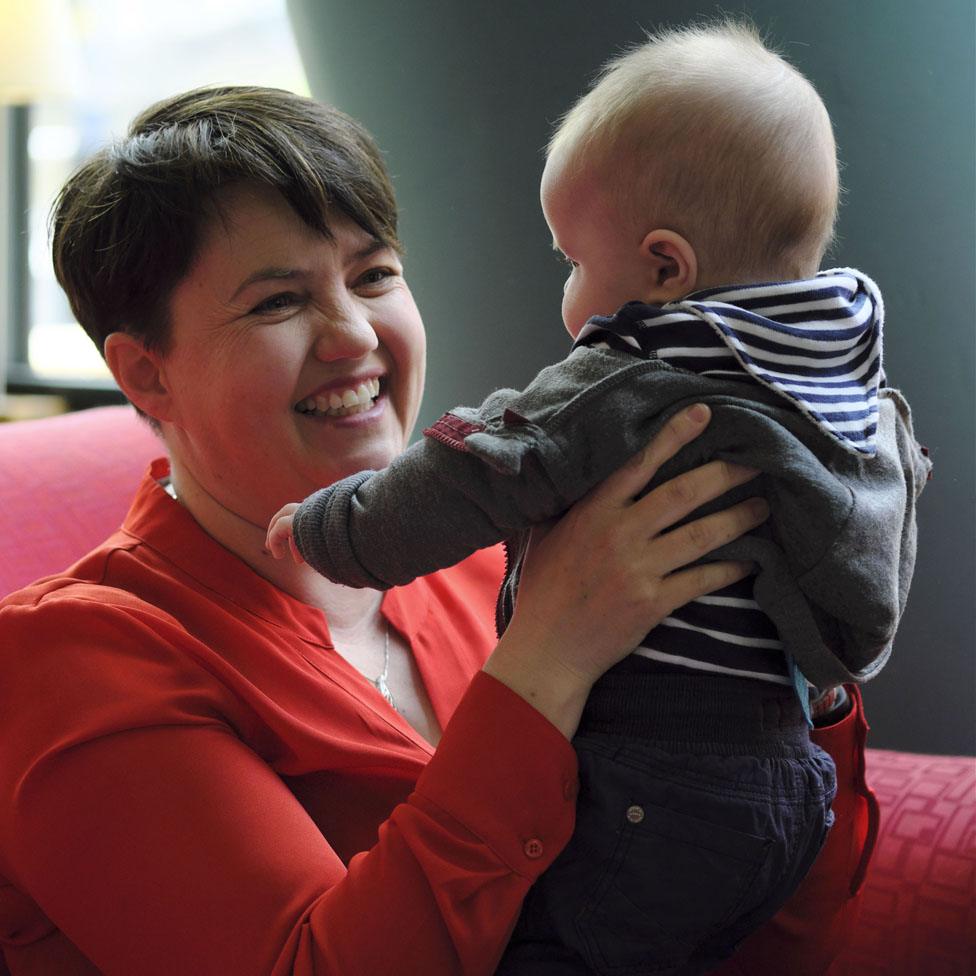 Ruth Davidson with her son